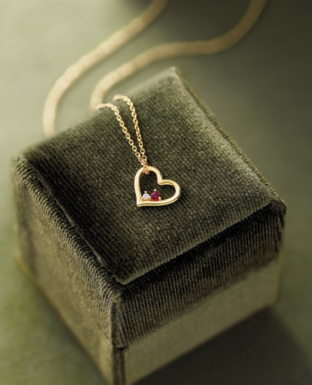 Heart Jewelry, Gemstone Necklace, Heart Pendant, Valentine's Day, Mother's Day, Olive