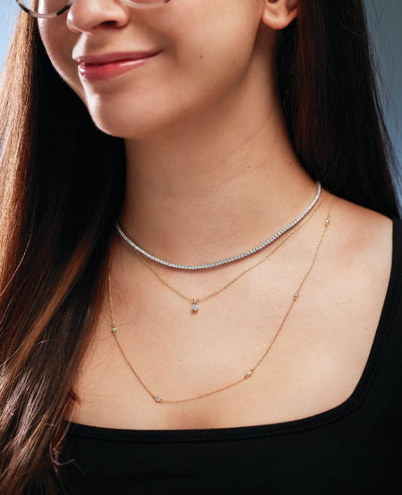 Trending Jewelry, Diamond Necklace, Solitaire, Lifestyle, Lab-Grown Diamonds, Ethically Sourced, Tennis Necklace, Station Necklace