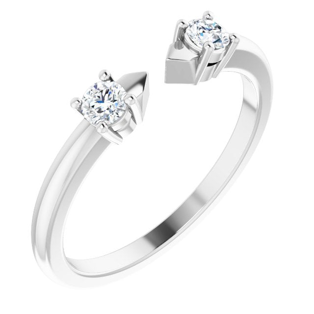 2-Stone Open Shank Diamond Ring