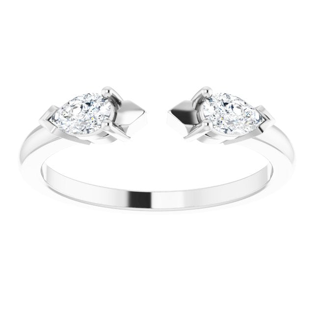 2-Stone Open Shank Diamond Ring