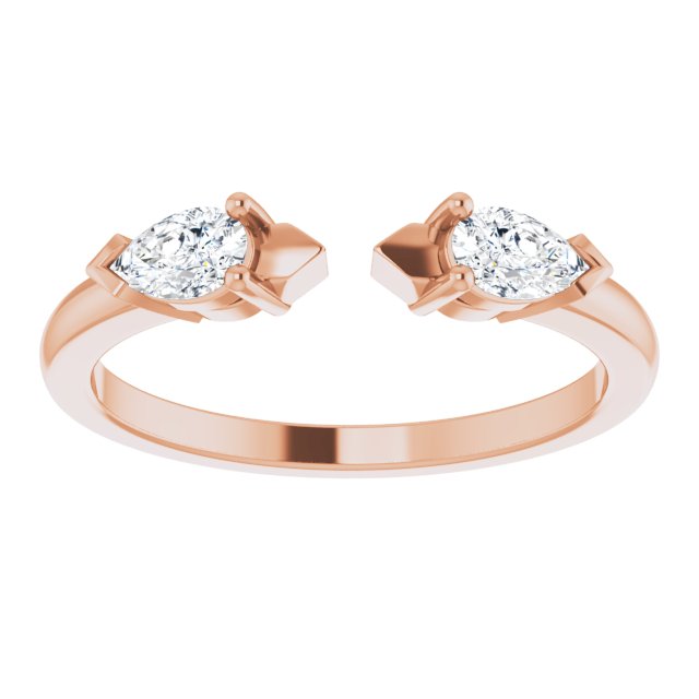 2-Stone Open Shank Diamond Ring