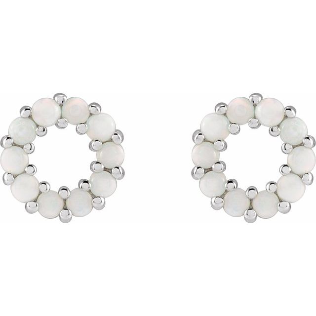 Halo-Style Cabochon Earrings
