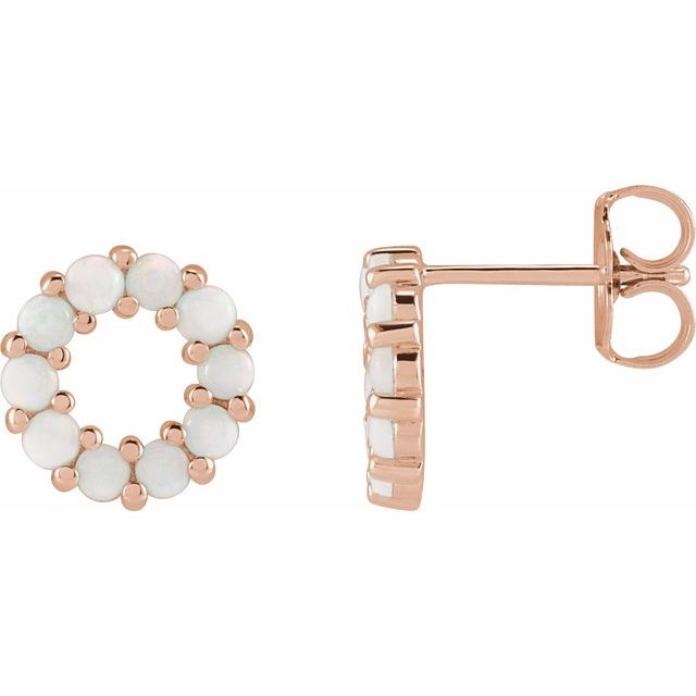 Halo-Style Cabochon Earrings