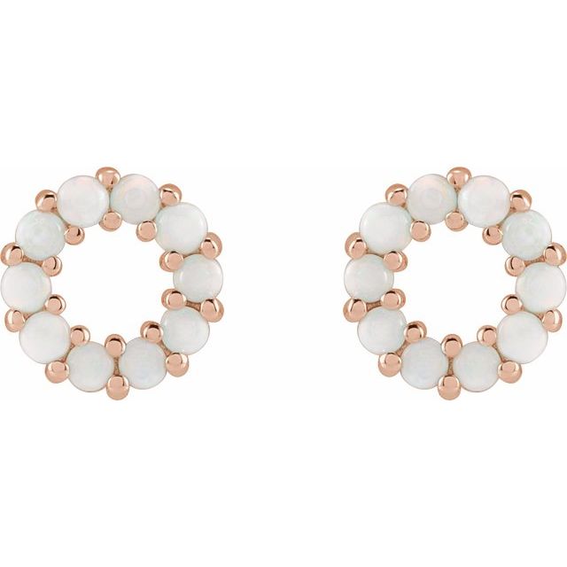 Halo-Style Cabochon Earrings