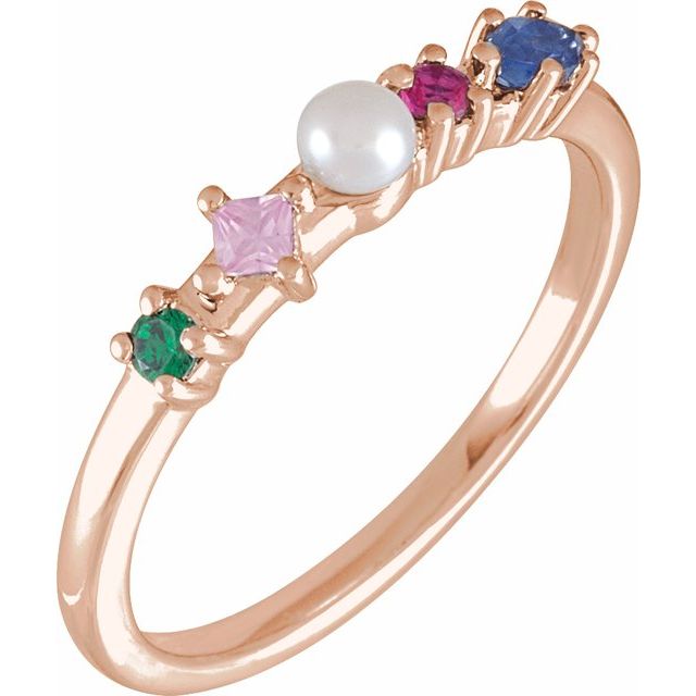 Freshwater Pearl & Natural Multi-Gemstone Ring