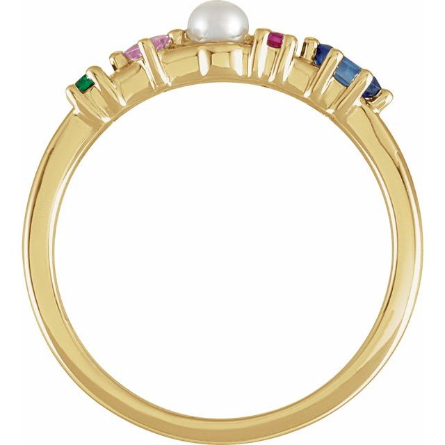 Freshwater Pearl & Natural Multi-Gemstone Ring