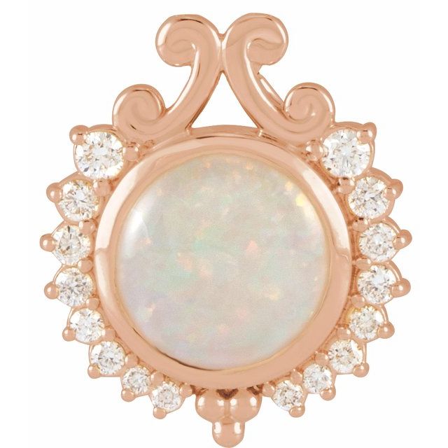 Opal and Natural Diamond Accented Necklace