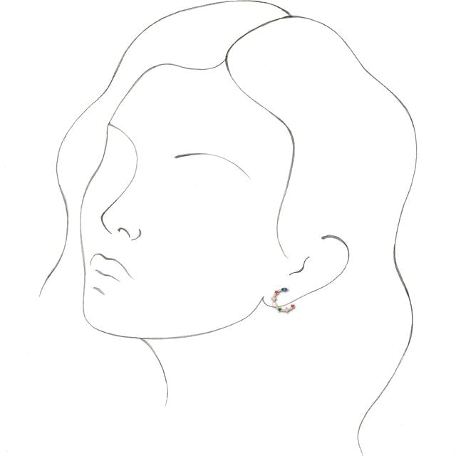 Freshwater Pearl & Natural Multi-Gemstone Earrings