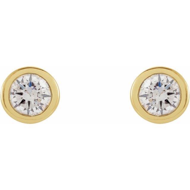 Micro Bezel-Set Diamond Stud Earrings
