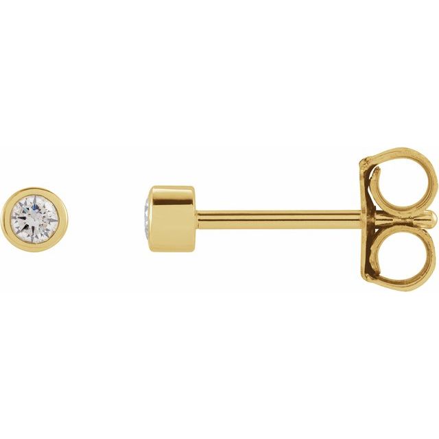 Micro Bezel-Set Diamond Stud Earrings
