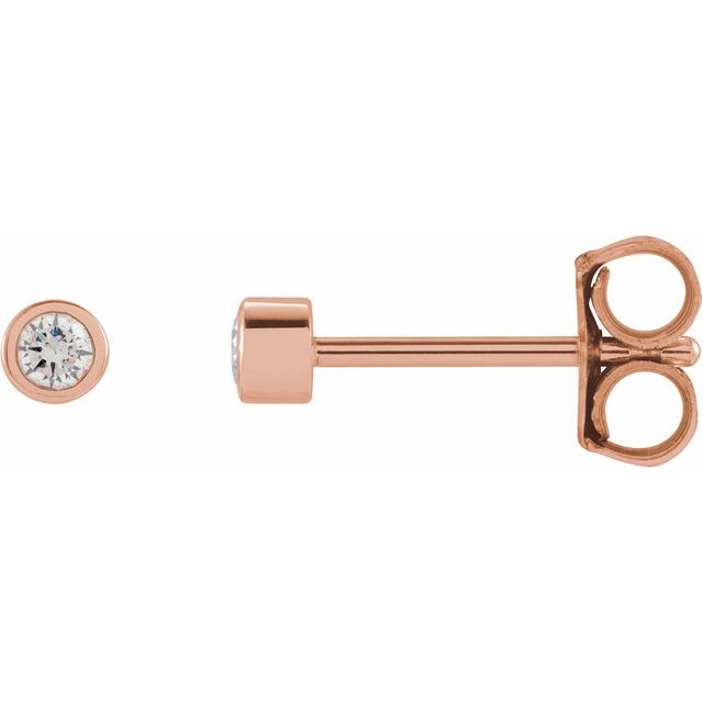 Micro Bezel-Set Diamond Stud Earrings