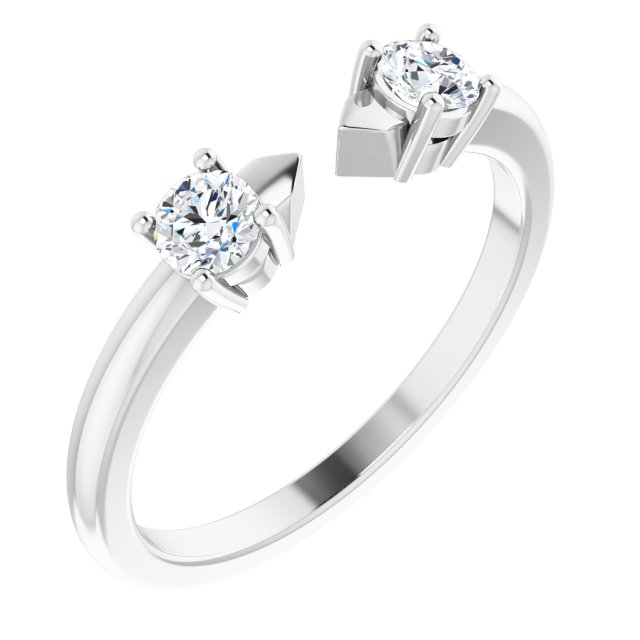 2-Stone Open Shank Diamond Ring