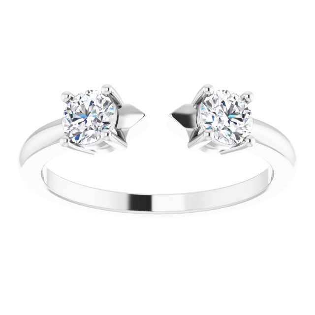 2-Stone Open Shank Diamond Ring