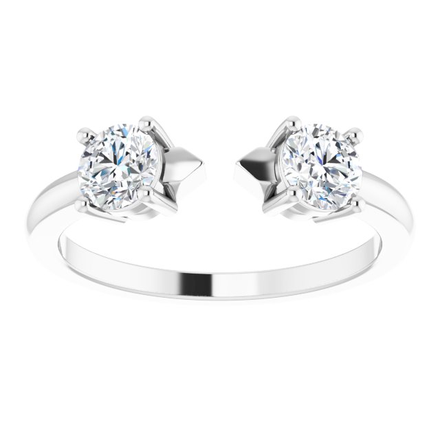 2-Stone Open Shank Diamond Ring