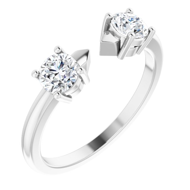 2-Stone Open Shank Diamond Ring