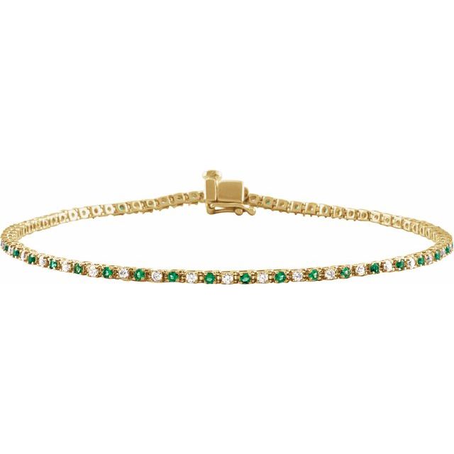 Gemstone and Diamond Line Bracelet