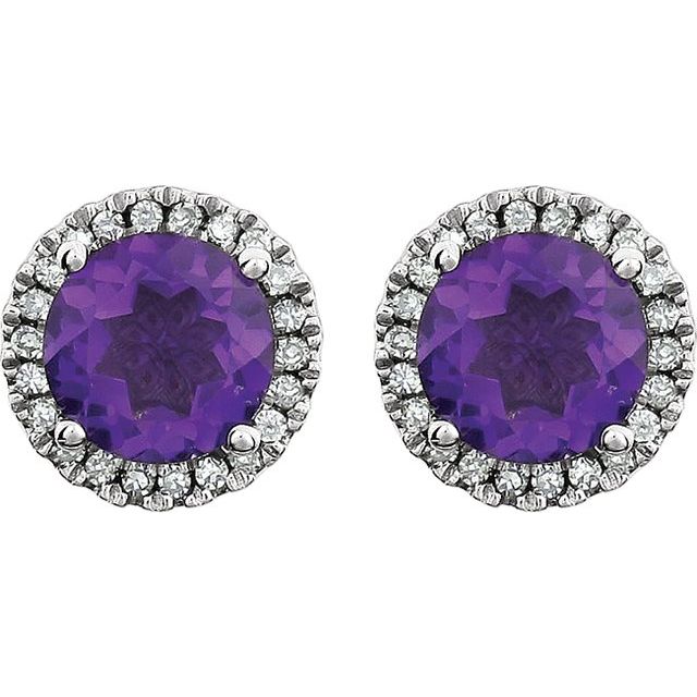 Halo Birthstone Earrings