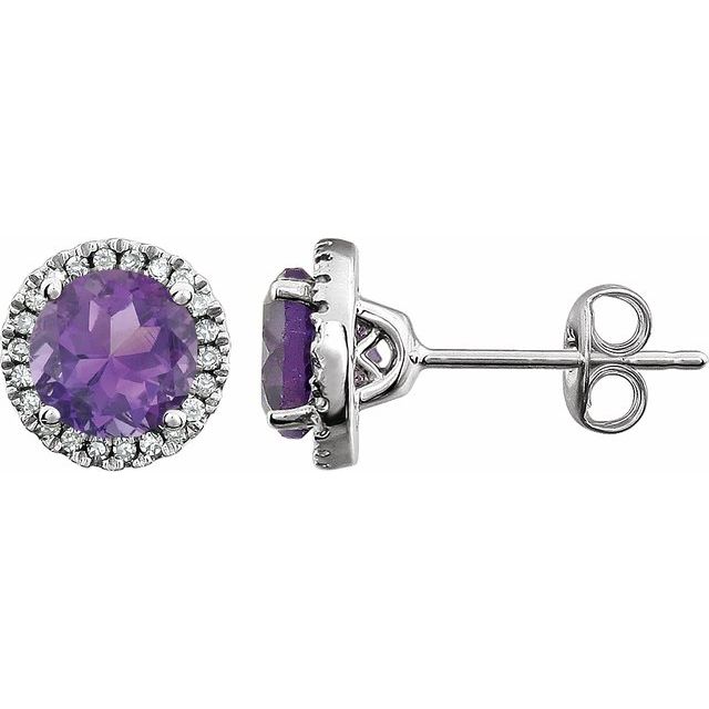 Halo Birthstone Earrings