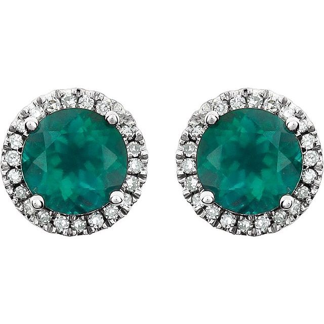 Halo Birthstone Earrings