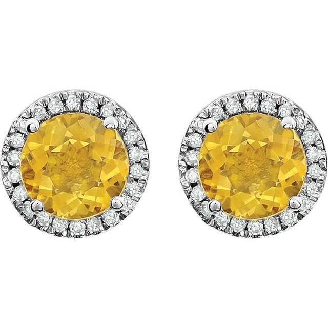 Halo Birthstone Earrings