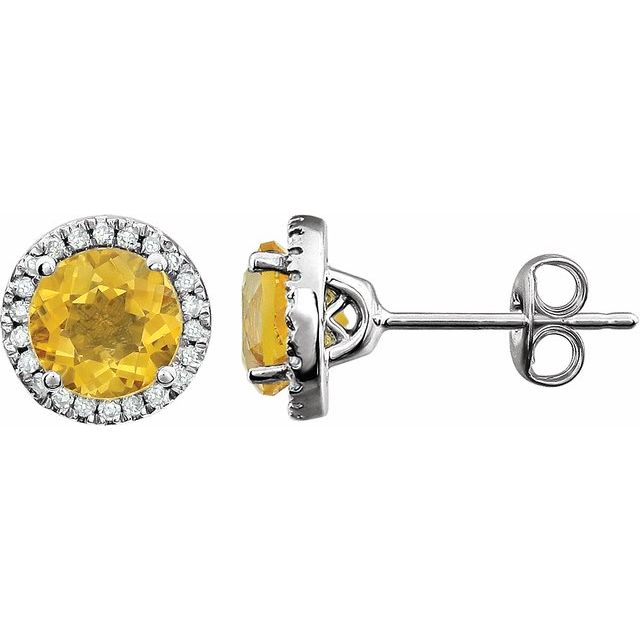 Halo Birthstone Earrings