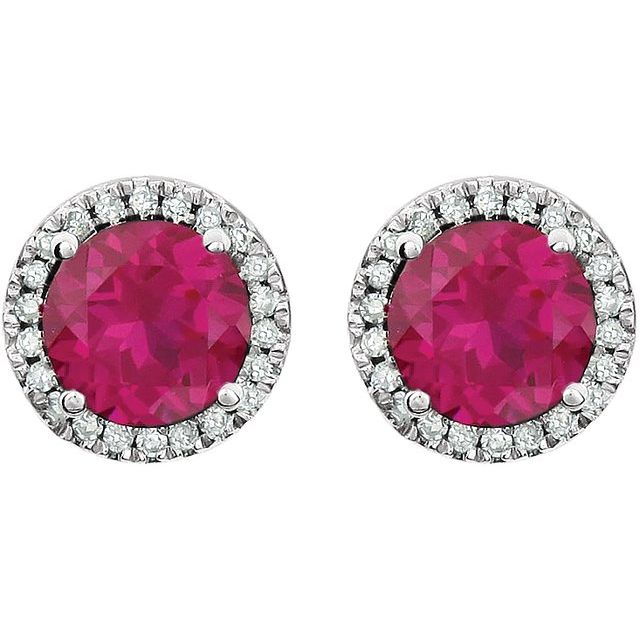 Halo Birthstone Earrings
