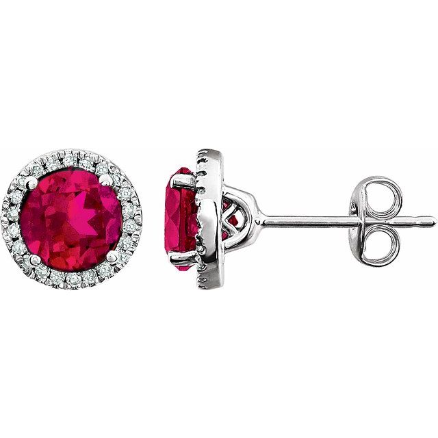 Halo Birthstone Earrings
