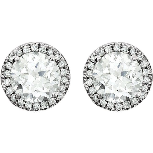 Halo Birthstone Earrings