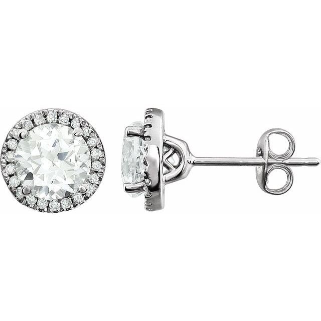 Halo Birthstone Earrings