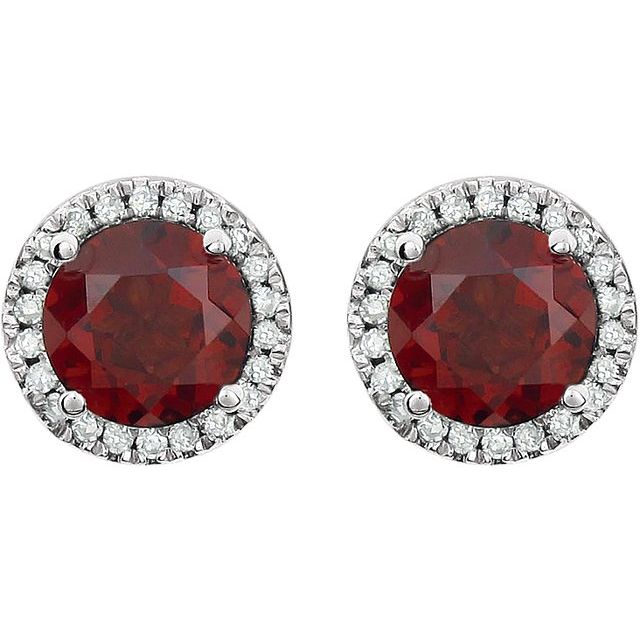 Halo Birthstone Earrings