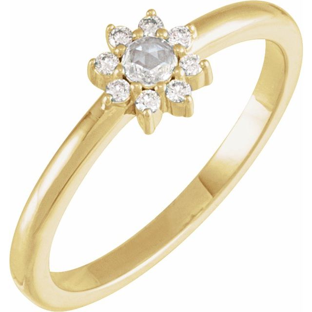 Gemstone and .07 CTW Natural Diamond Accented Halo-Style Ring