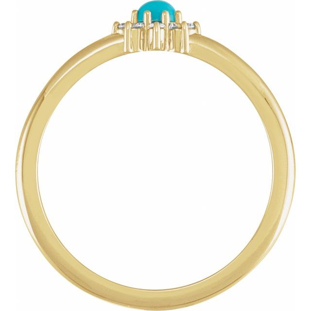 Gemstone and .07 CTW Natural Diamond Accented Halo-Style Ring