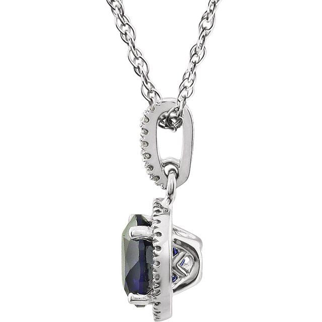 Halo Birthstone Necklace