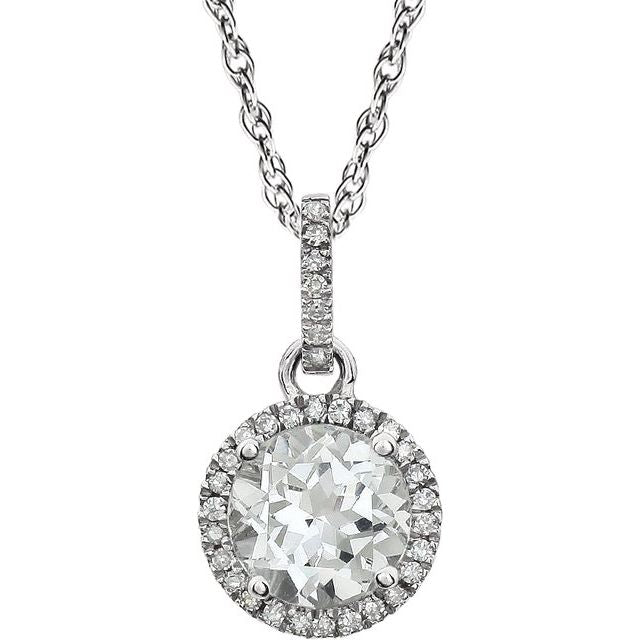 Halo Birthstone Necklace