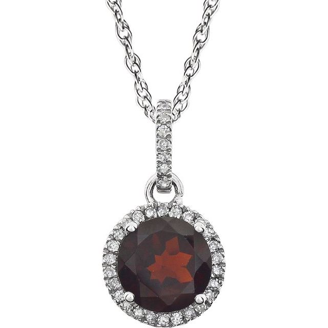 Halo Birthstone Necklace
