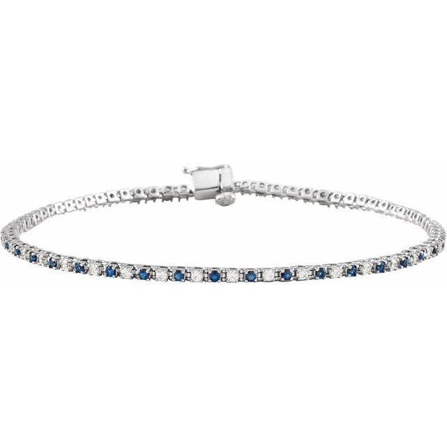 Gemstone and Diamond Line Bracelet