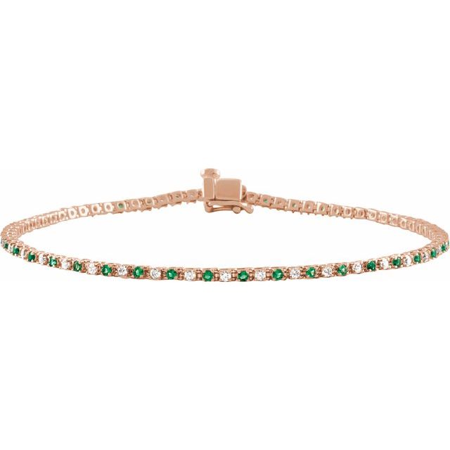 Gemstone and Diamond Line Bracelet