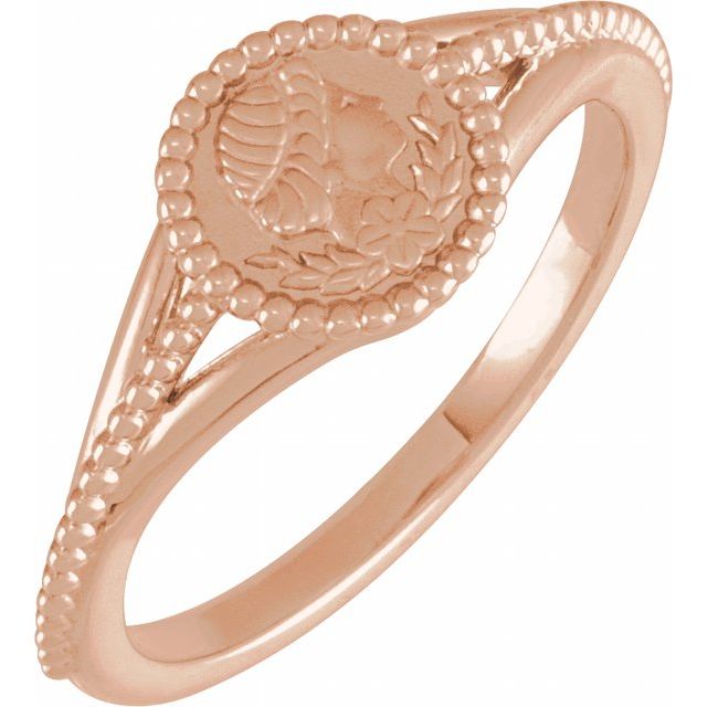 Beaded Cameo Medallion Ring