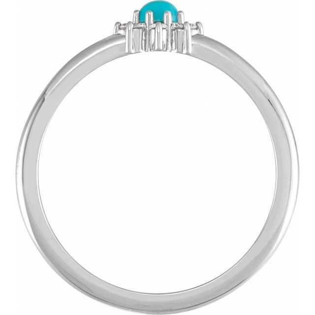 Gemstone and .07 CTW Natural Diamond Accented Halo-Style Ring