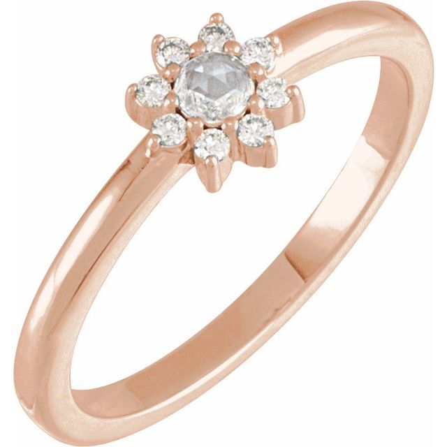 Gemstone and .07 CTW Natural Diamond Accented Halo-Style Ring