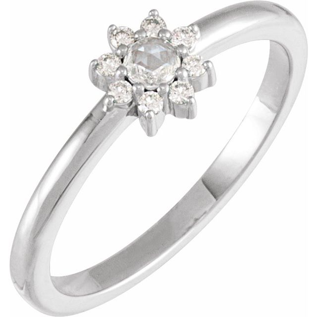 Gemstone and .07 CTW Natural Diamond Accented Halo-Style Ring