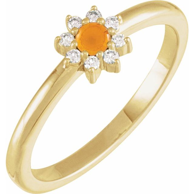 Gemstone and .07 CTW Natural Diamond Accented Halo-Style Ring