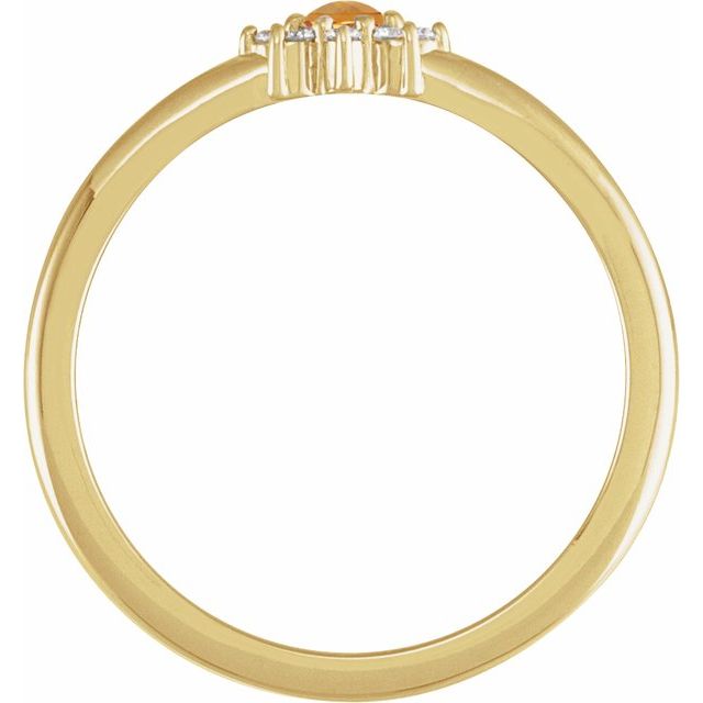 Gemstone and .07 CTW Natural Diamond Accented Halo-Style Ring