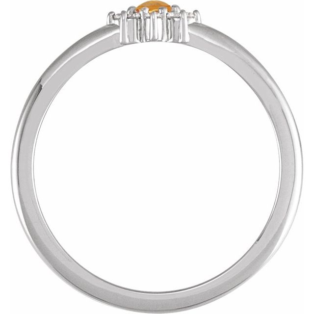 Gemstone and .07 CTW Natural Diamond Accented Halo-Style Ring