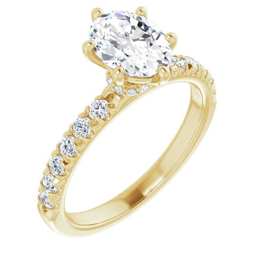 8x6 mm Oval Lab-Grown Diamond Engagement Ring