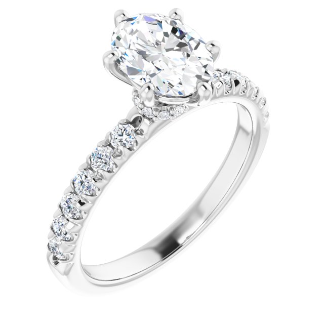 8x6 mm Oval Lab-Grown Diamond Engagement Ring