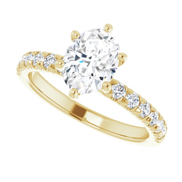 8x6 mm Oval Lab-Grown Diamond Engagement Ring