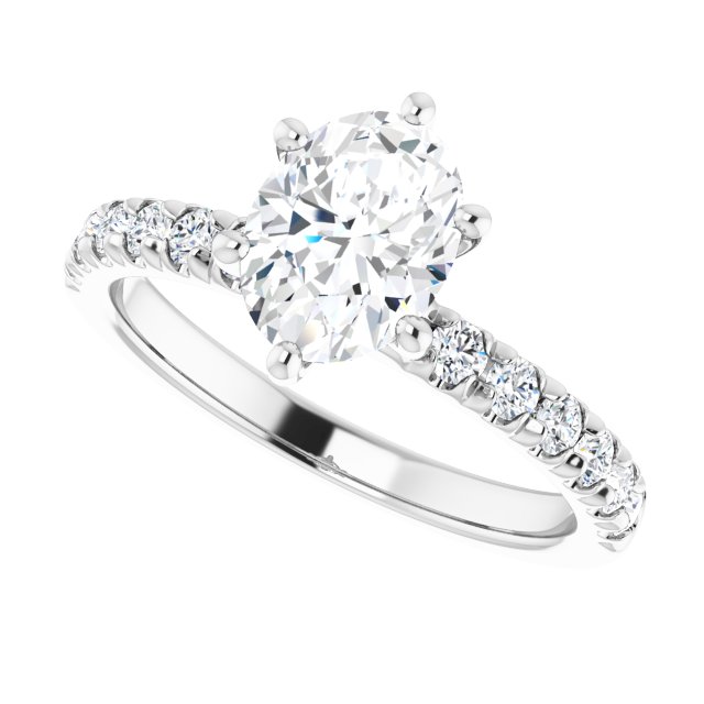 8x6 mm Oval Lab-Grown Diamond Engagement Ring