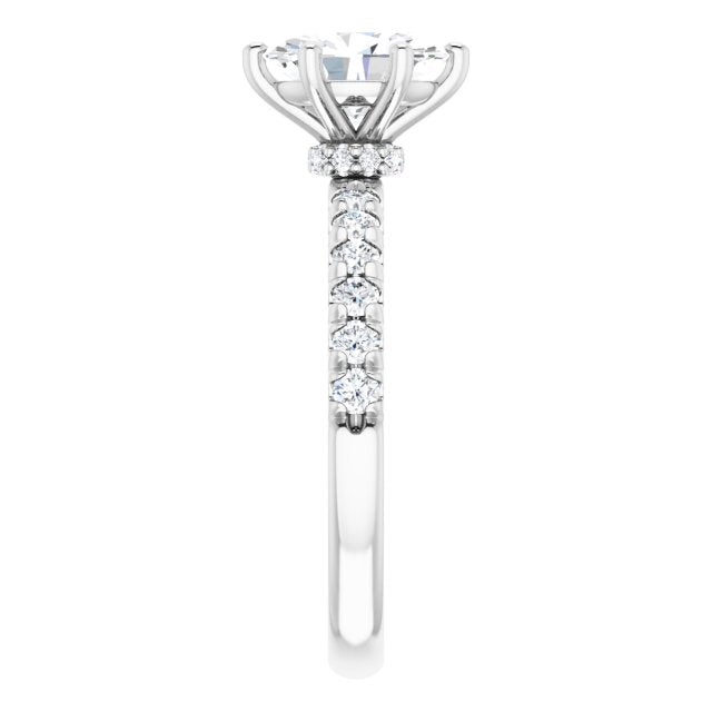 8x6 mm Oval Lab-Grown Diamond Engagement Ring
