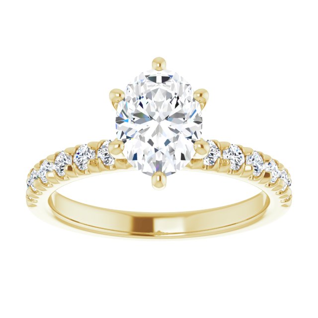 8x6 mm Oval Lab-Grown Diamond Engagement Ring